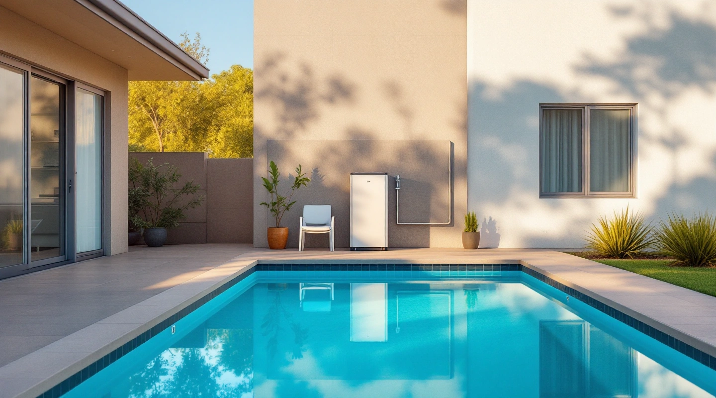 Quiet residential pool equipment and surrounding deck